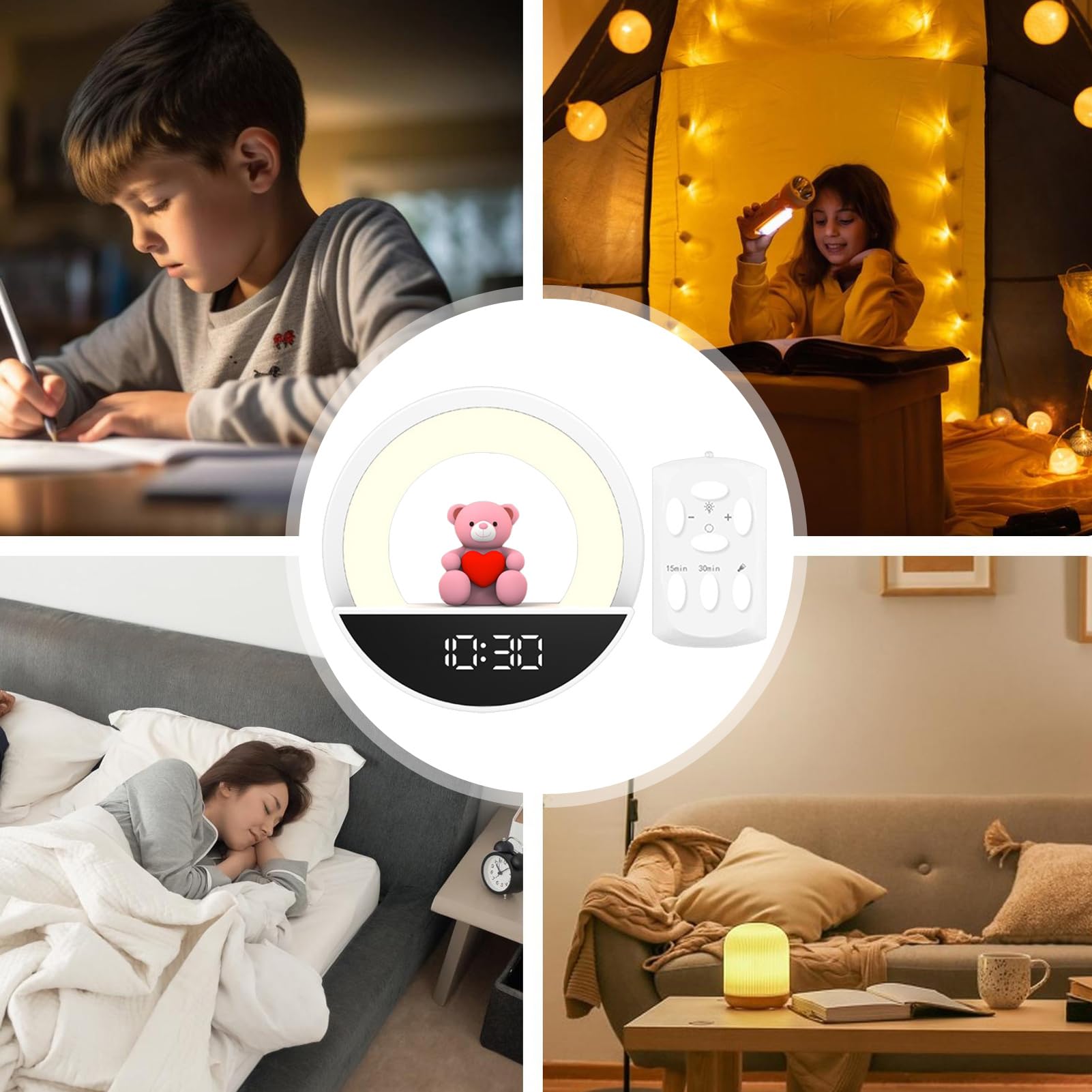 Iluminación de la habitación de los niños Lámpara de mesa LED con suave
