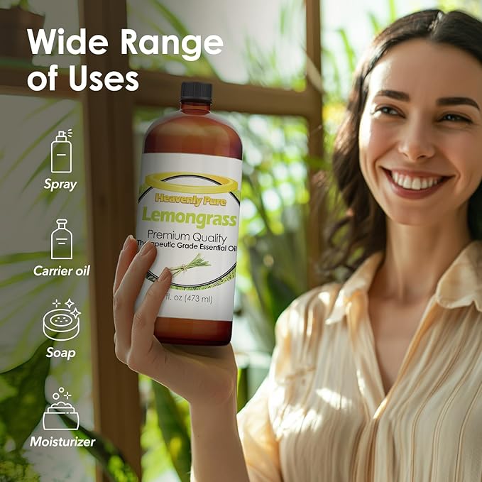 Aceite Esencial de Hierba de Limón 16 oz para Aromaterapia miniatura 3