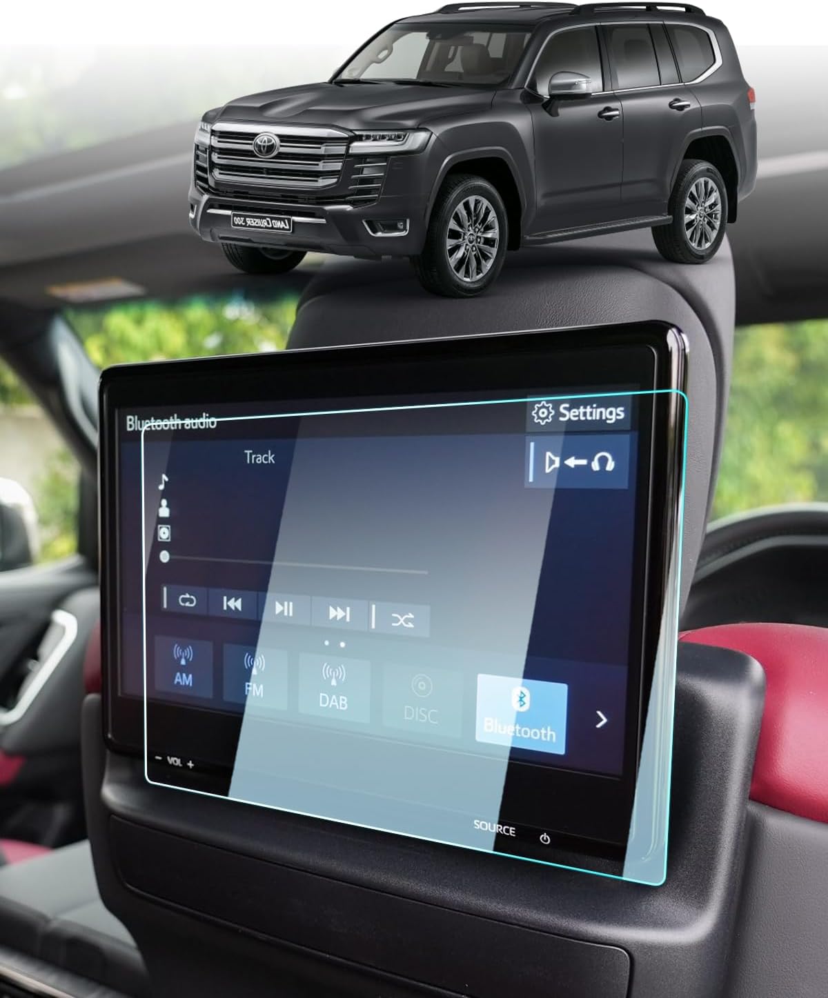 Bixuan Land Cruiser Screen Protector Design For Toyota 2016-2020 2021 Lc300 Fja300W Vja300W 11.6-Inch Back Seat Dual Entertainment Tv Touchscreen Hd Clear Tempered Glass