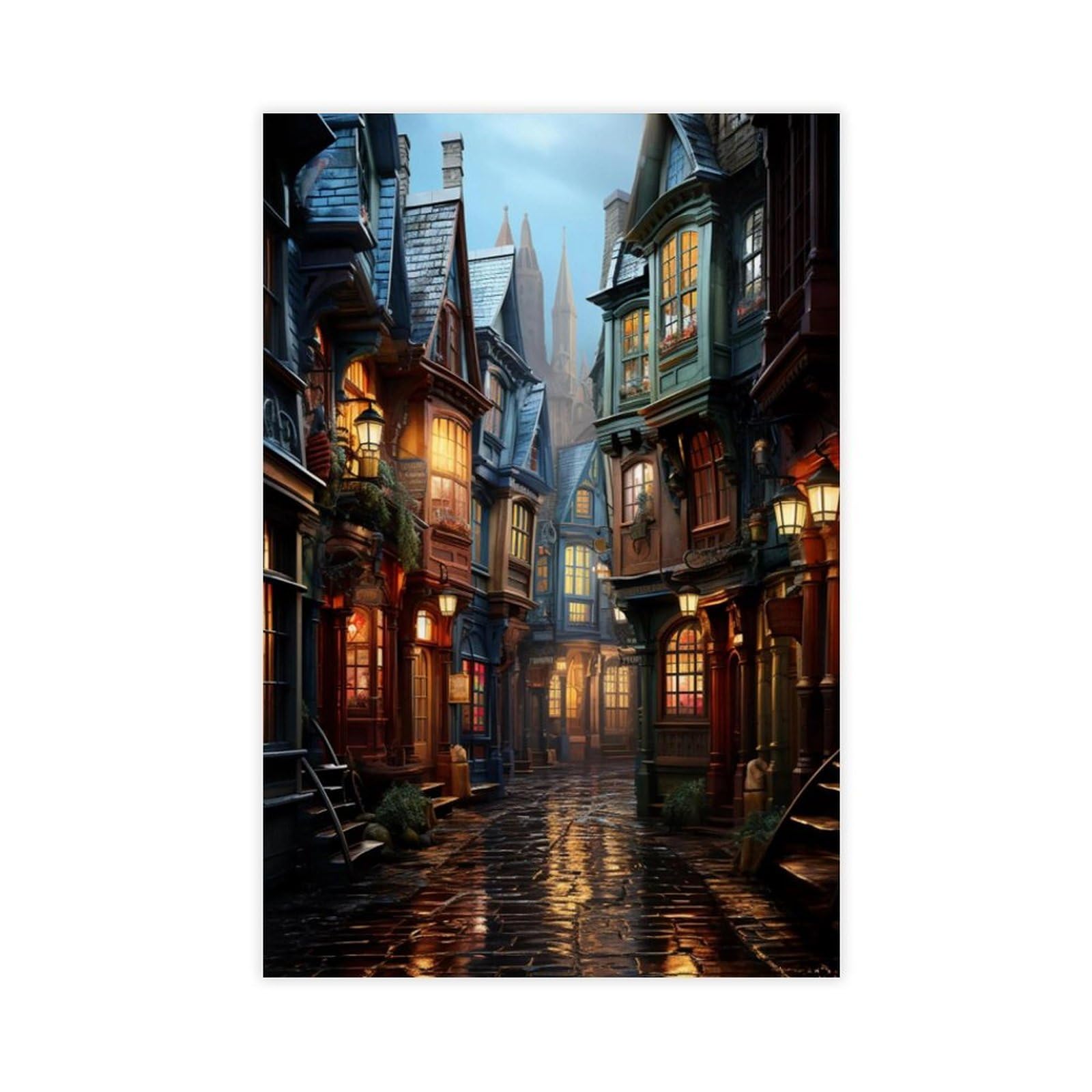 Bareronor Magic Street Poster Canvas Poster Bedroom Decor Landscape Office Room Decor Gift 24" L X 36" W