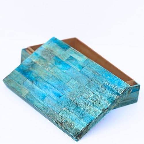 Miniatura 3 de collectiblesBuy Caja de almacenamiento decorativa hecha a mano con incrustaciones de hueso, organizador de joyas para decoración del hogar