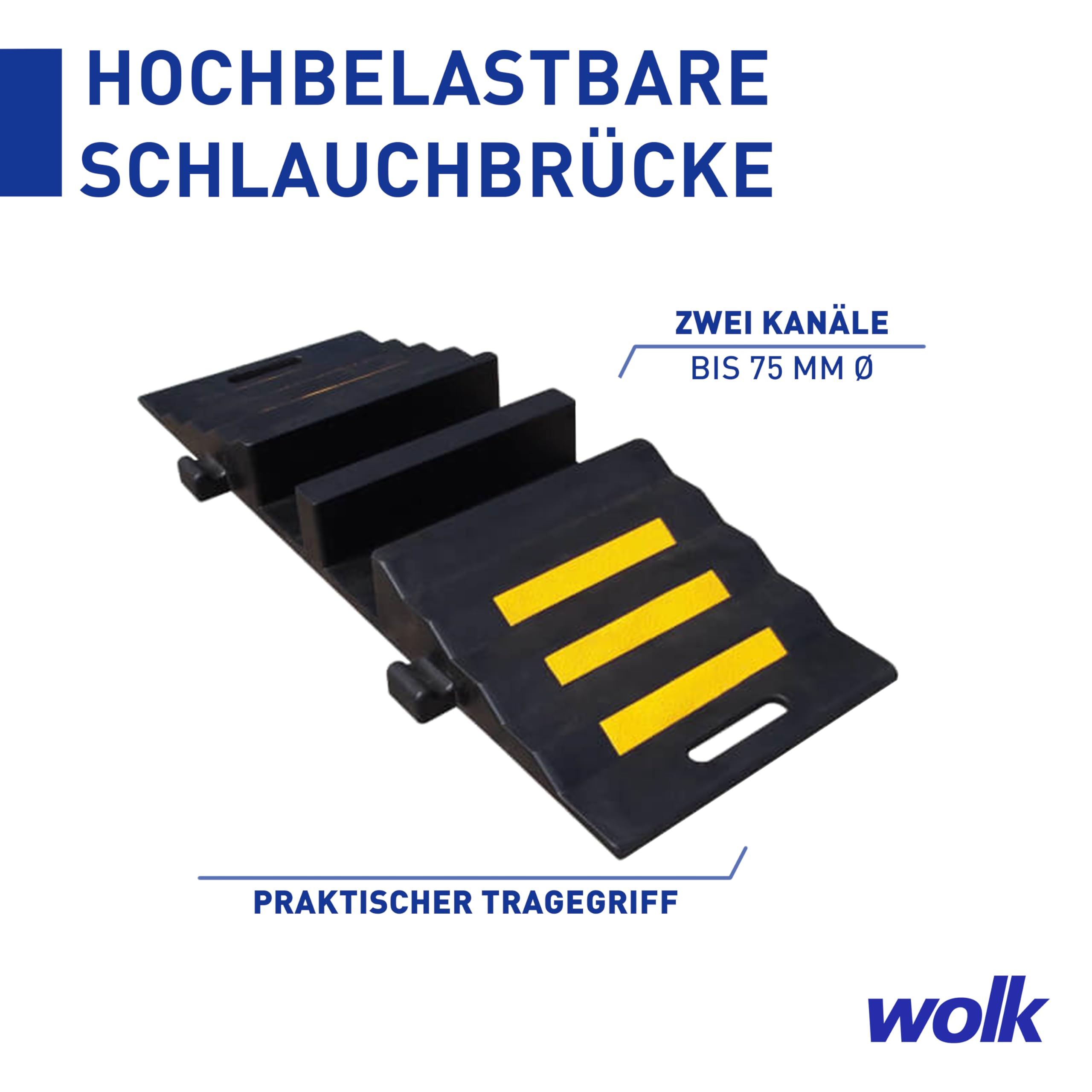 wolk Schlauchbrücke Kabelbrücke überfahrbar - 2 Kanäle, 8 t