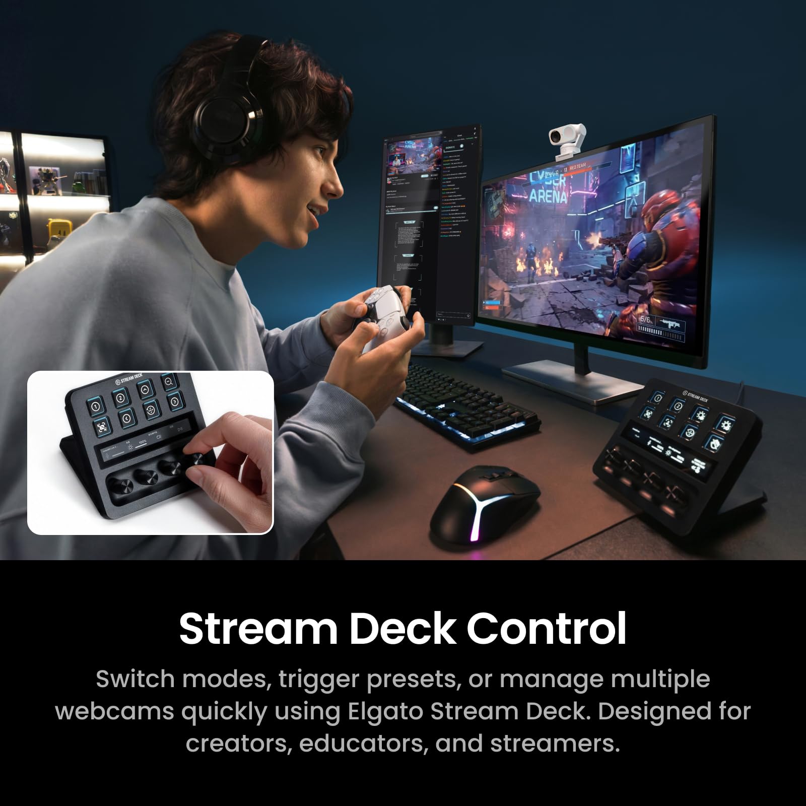 Insta360 Link 2 Pro Blanco ártico - Webcam PTZ 4K para PC/Mac