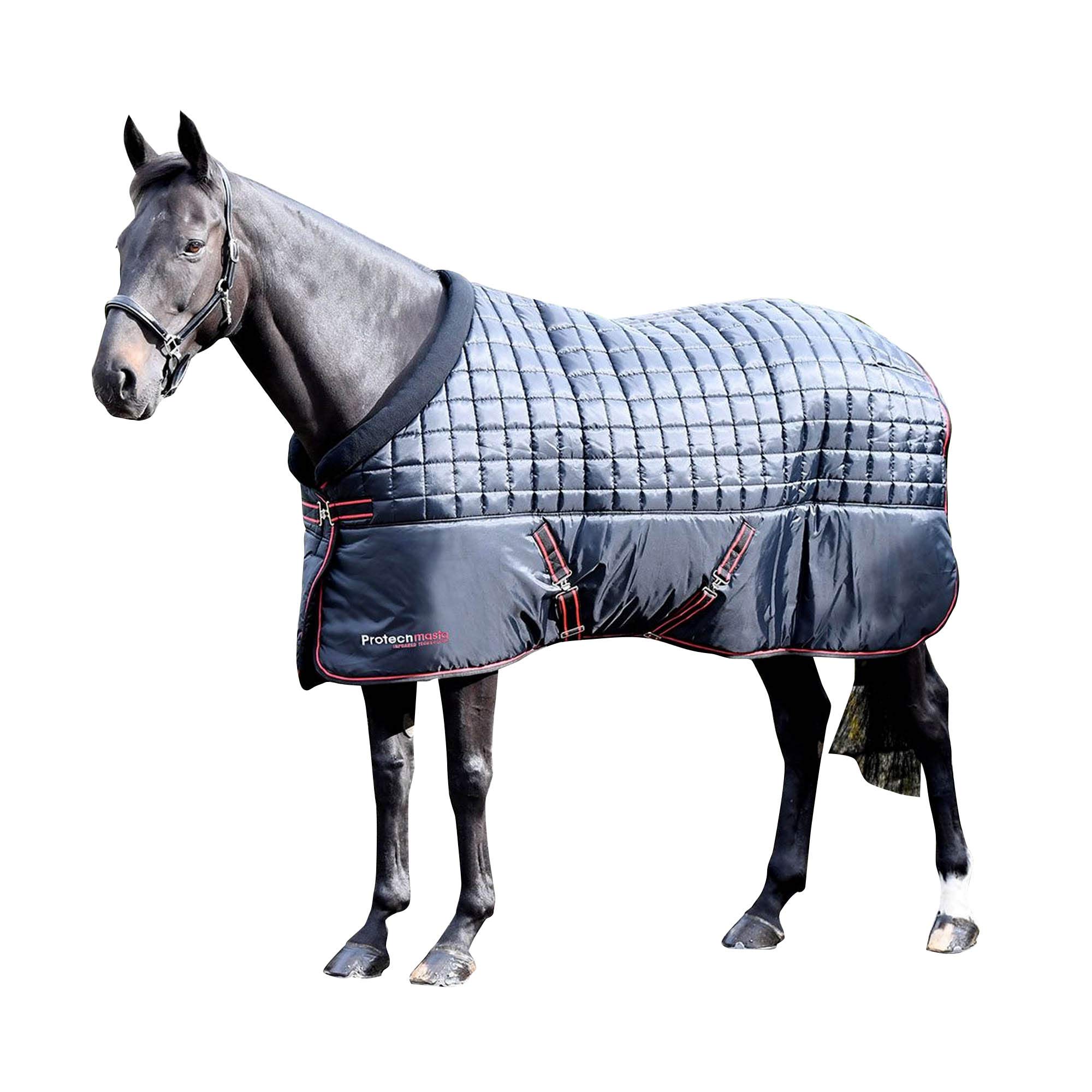 Masta 200g Fill ProtechMasta Medium Weight Stable Rug for Horses - (FIR) Therapy Technology Far Infrared Rays Lining - Ceramic Infused Fabric - Ideal for Colder Weather / Black Colour - Size 6FT3