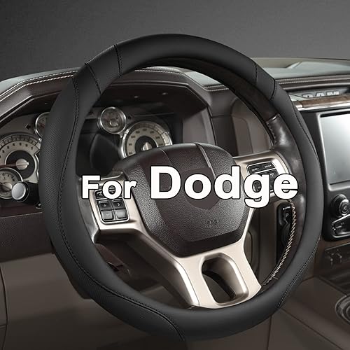West Llama Funda personalizada para volante de automóvil para Dodge 1989-2011 RAM 1500 2500 3500, Charger, Durango, Challenger (talla estándar)