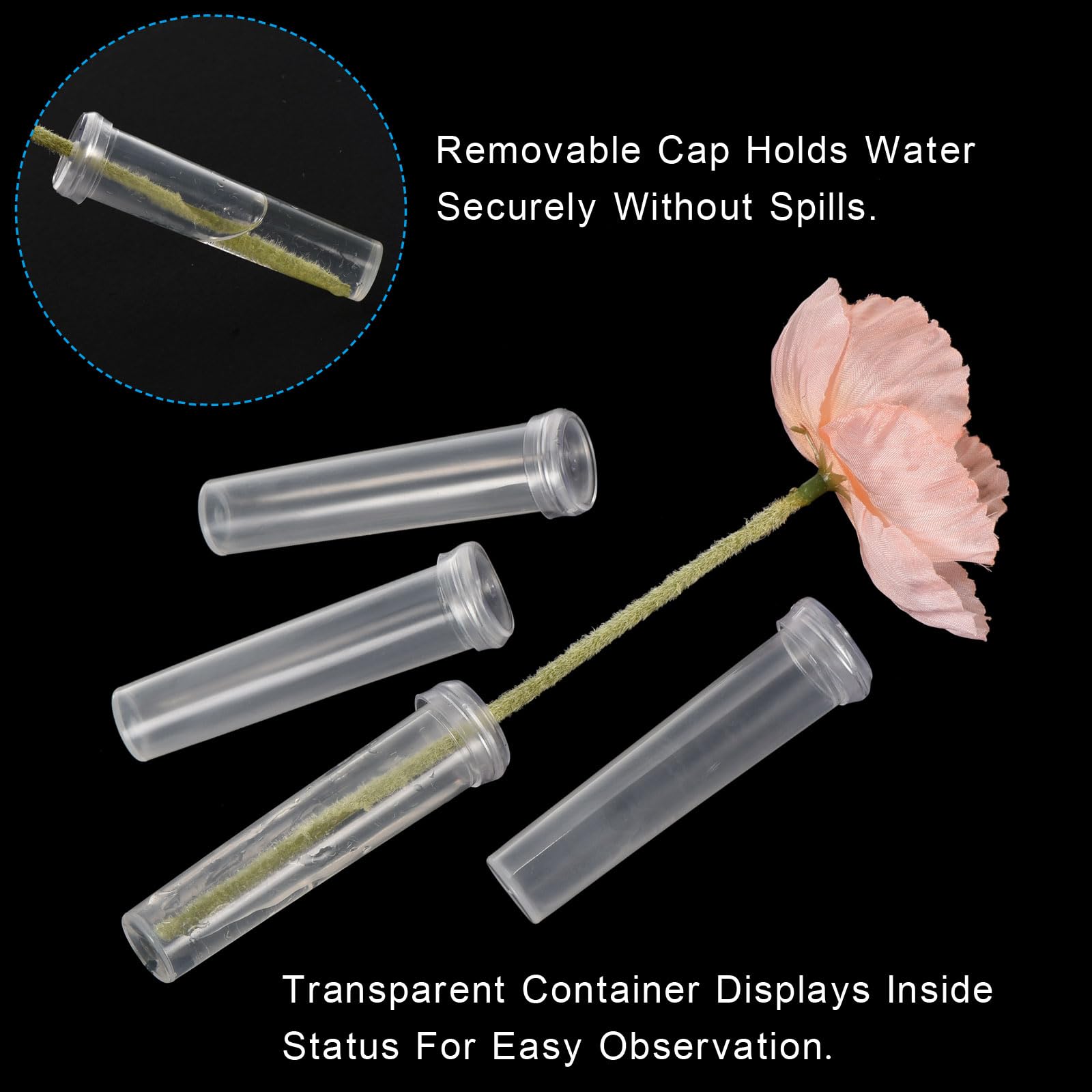 Lot De 50 Tubes à Essai Réutilisables En Plastique Transparent Pour