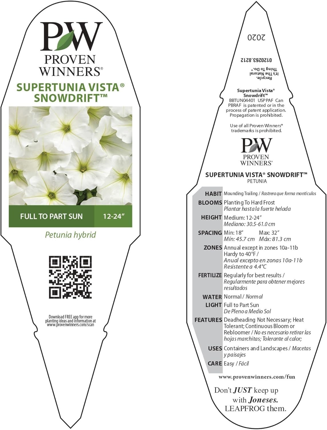 Proven Winners Supertunia Vista Snowdrift Petunia Live Plant, Eco+ Grande, 4 Pack