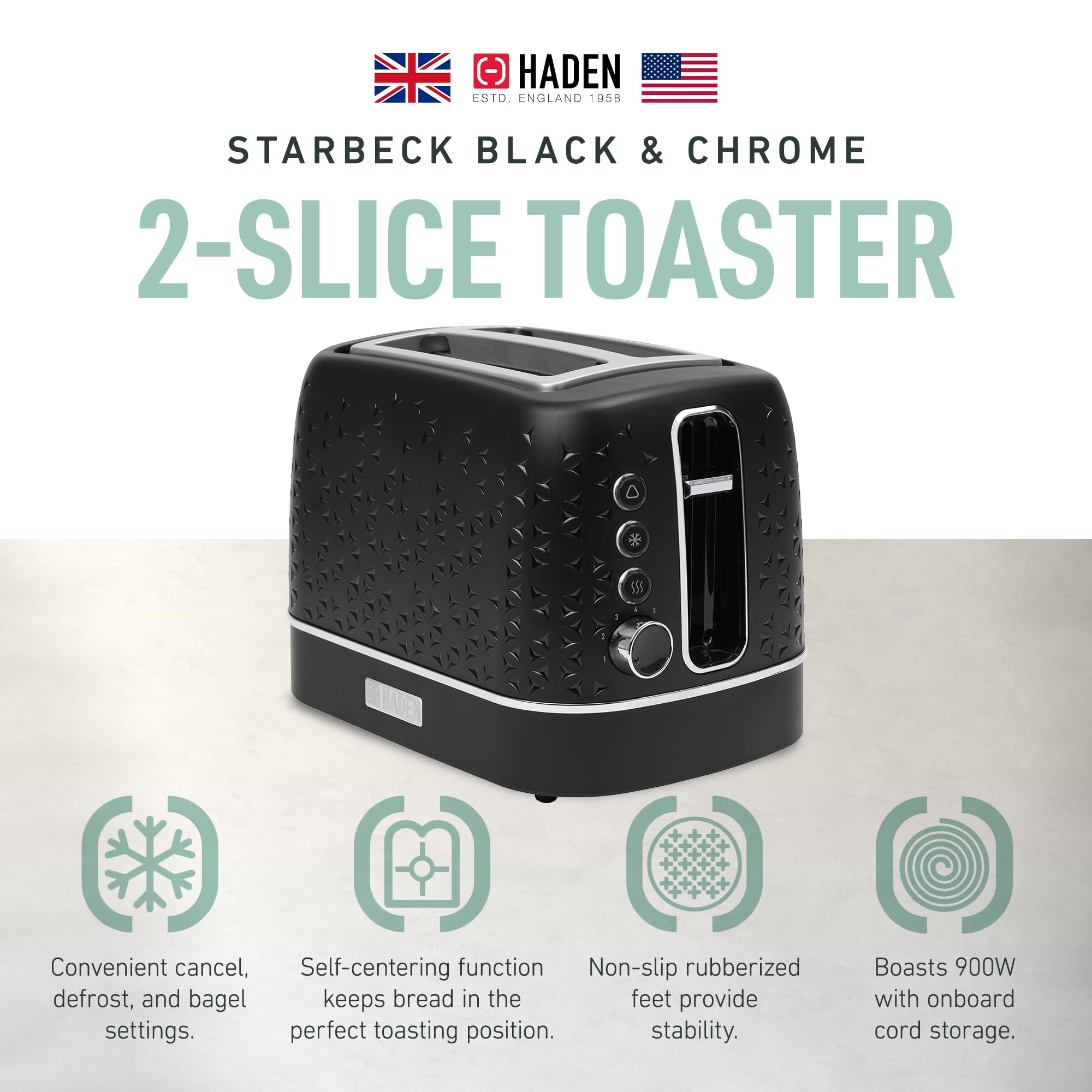 Amazon.com: Haden Starbeck 2 Slice Wide Slot Stainless Steel