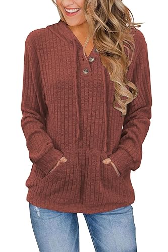 Womens Sweaters Fall Long Sleeve Hoodie Laides Sweatshirts Loose Casual