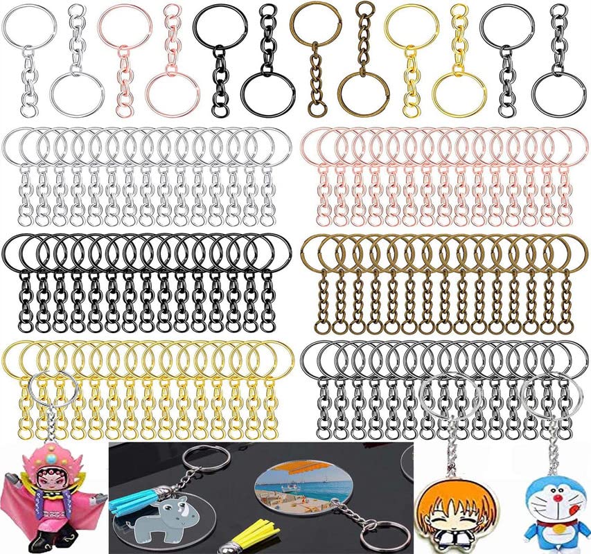 DIY Crafts 35x Keychain Chain Jump Ring, Bronze, D Hook Type Swivel Clasps Lobster Set, Metal Lanyard Snap Lobster Claw Clasps Rings Jump Rings S(35x Keychain Chain Jump Ring, Bronze) Deal