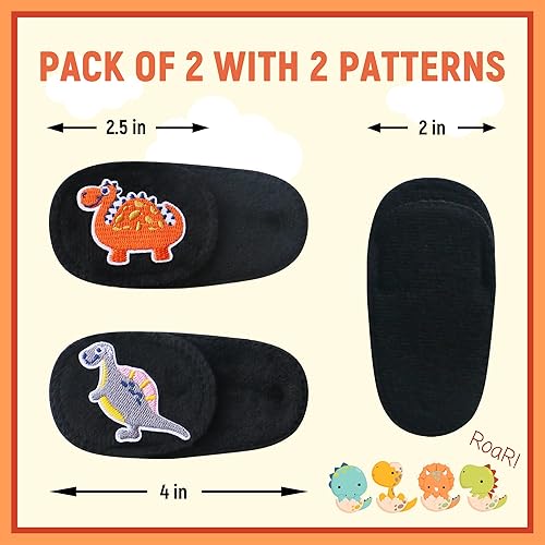 Miniatura 9 de 2 parches de ojos para niños  Parche de ojo de dinosaurio para niños para gafas  Parches médicos para ojos para niños con ojo perezoso  Parche para