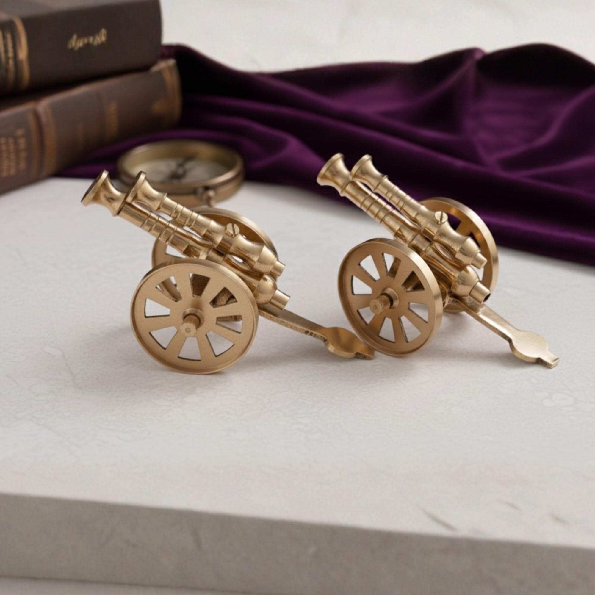 Pure Brass Cannon | Pack of 2 | Decorative Showpiece | Royal Cannon | Living Room Decoration-picture-16