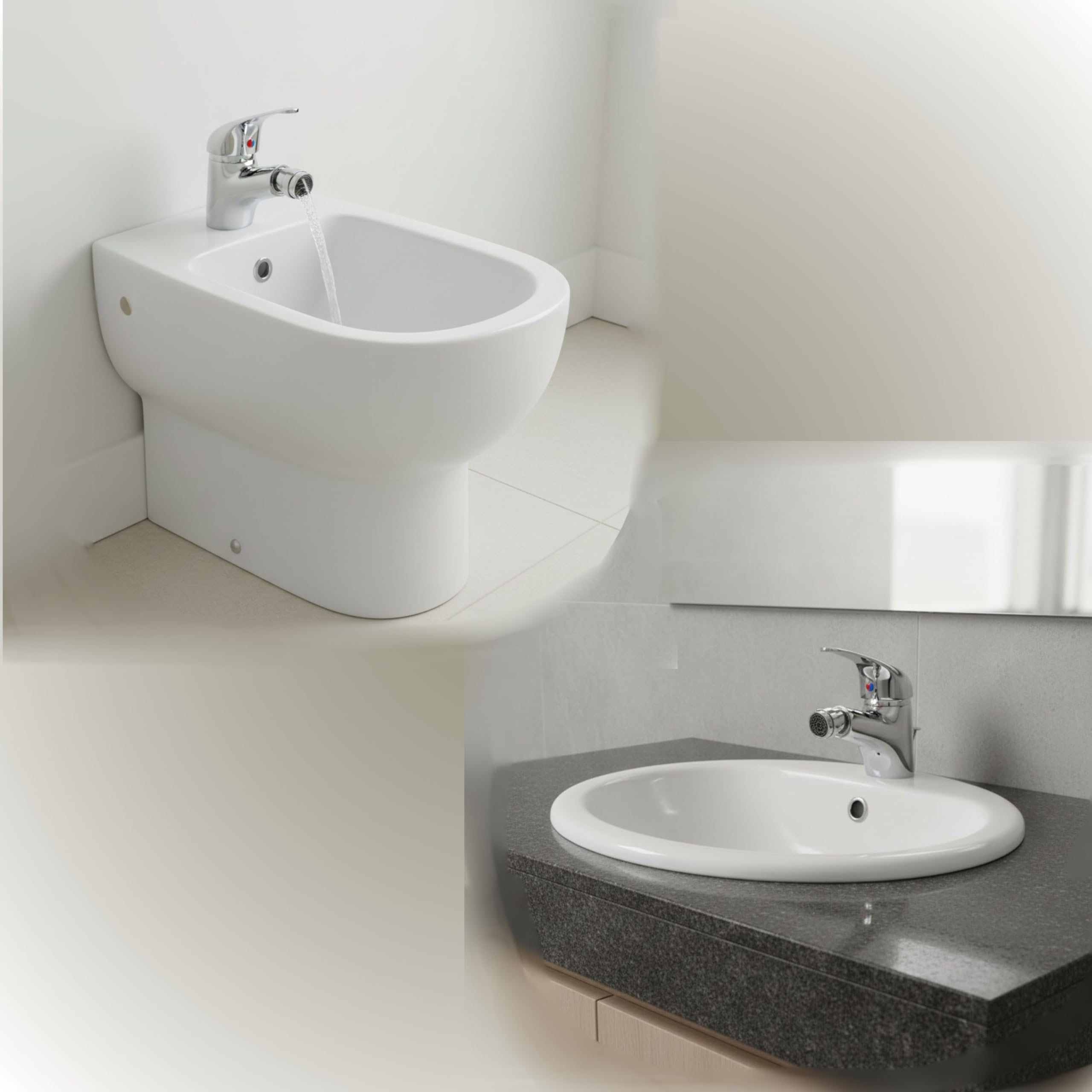 Yasta Rubinetto Bidet Miscelatore Argento con Testa Mobile Orientabile 360 Gradi per Lavabo Lavandino, Leva Monocomando