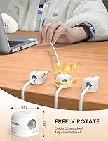 Vista 2 de Lamicall 6Pack Rotatable Cord Organizer Cable Clips - [1s Lock] Spring Cord Holder, Desk Phone Charger Cable Management, Wire Keeper for Nightstand