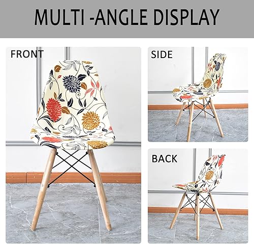 Miniatura 4 de HAOYONG Juego de 2 fundas impermeables para sillas de comedor de tela jacquard, fundas elásticas para sillas de comedor modernas de mediados de