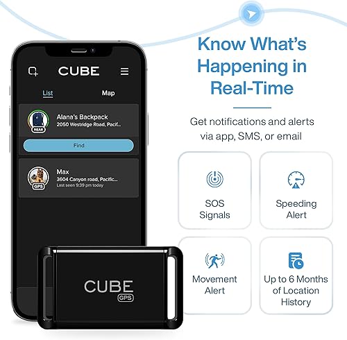Miniatura 18 de Cube Rastreador GPS para vehículos – Dispositivo de seguimiento GPS para automóviles, camiones, mascotas – Seguimiento en tiempo real, SOS Pings