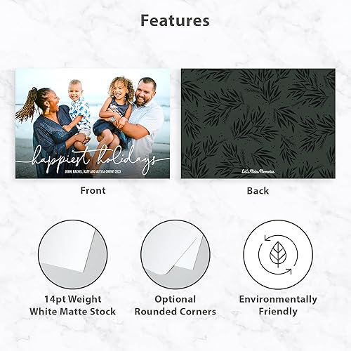 Miniatura 4 de Let's Make Memories Tarjeta de fotos navideña personalizada escrita a mano de 5 x 7 pulgadas de alta calidad (tarjetas de Año Nuevo y sobres