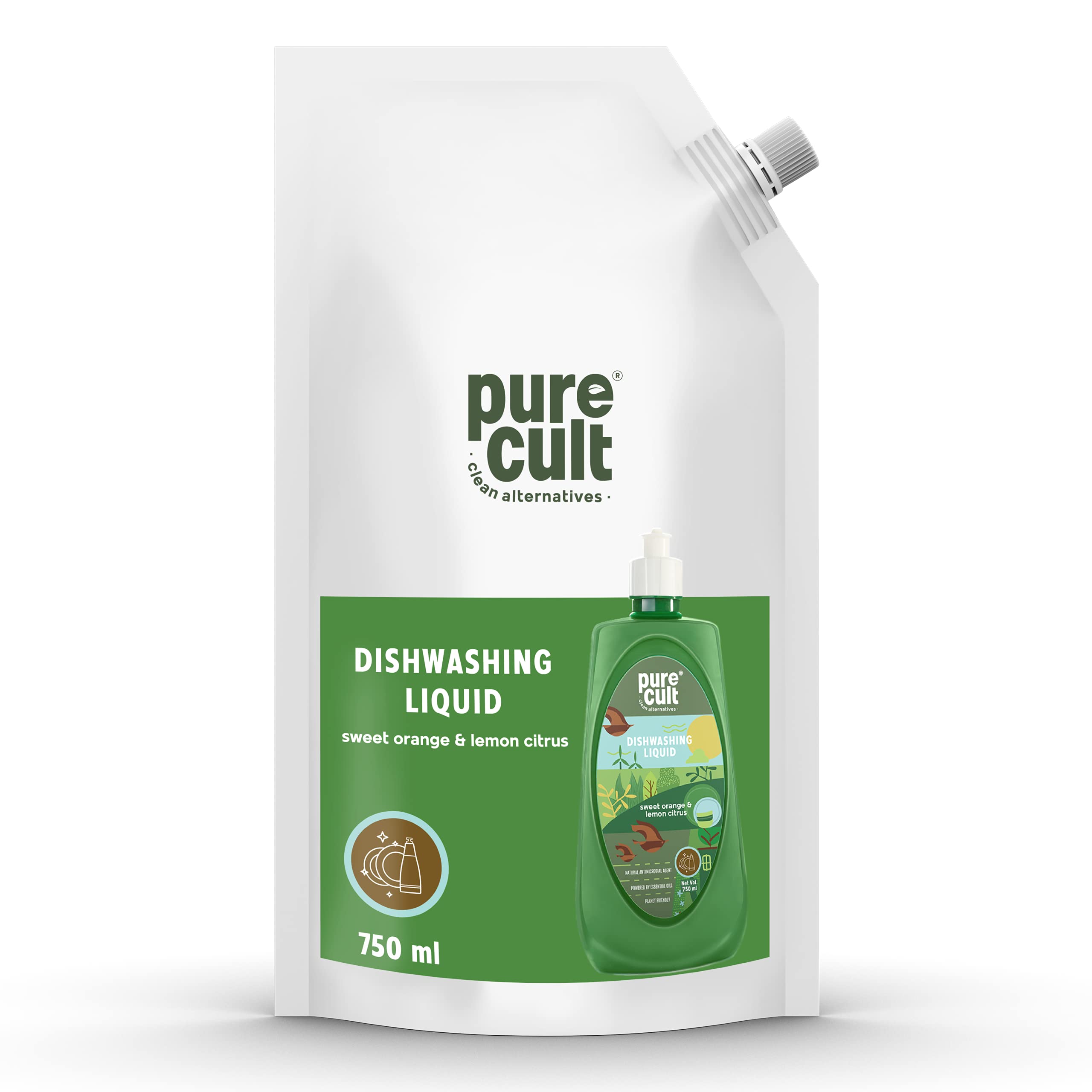 PureCult Dishwash Liquid (750 ml) | Infused with Sweet Orange and Lemon Essential Oil | Biodegradable | Long-lasting and Refreshing | Leaves No Residue (B09F6KNCSF) Amazon Price History, Amazon Price Tracker