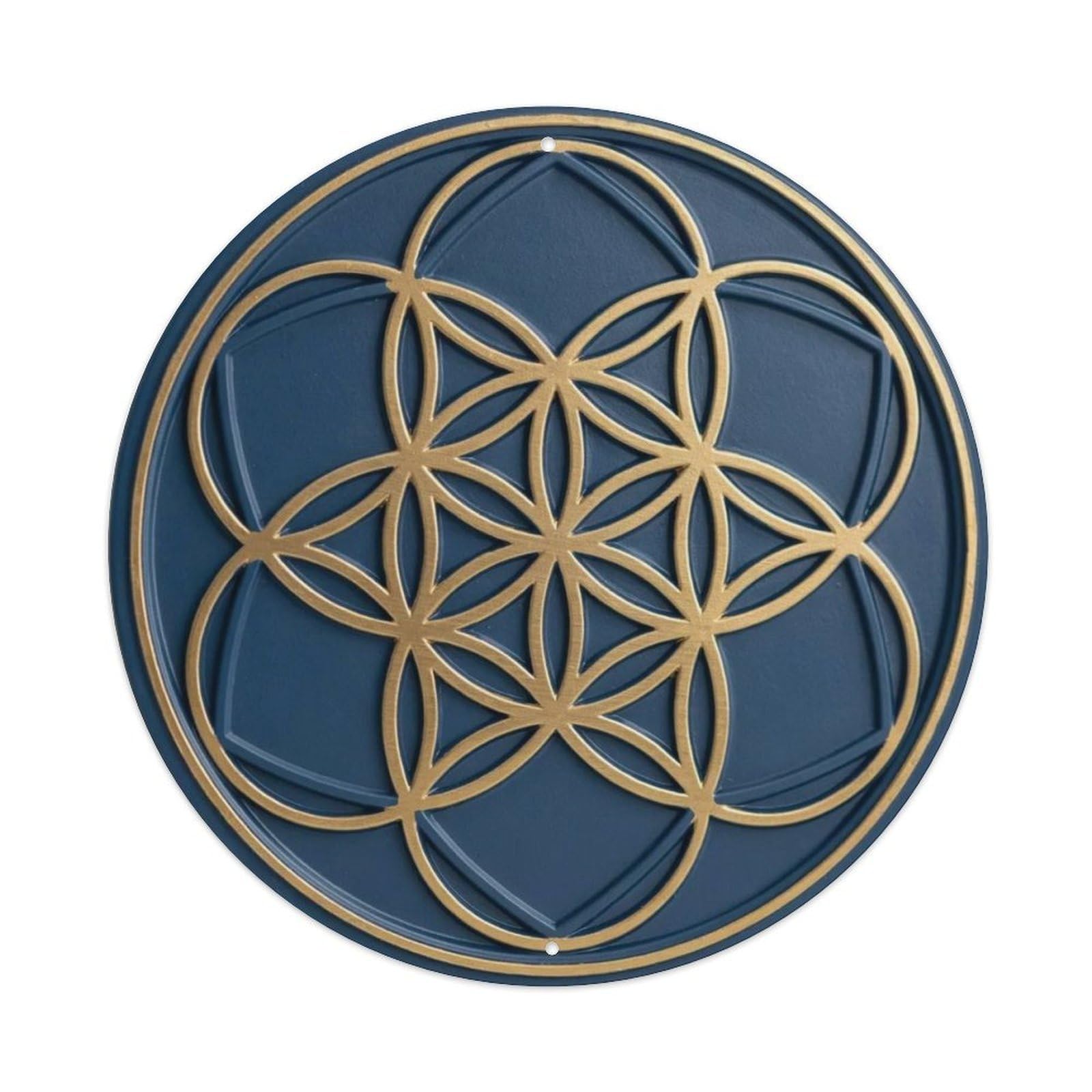 3D Sacred Geometry Art Metal Tin Sign Plaque