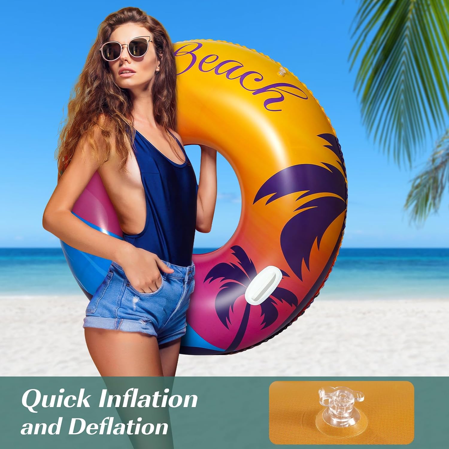HeySplash Pool Floats, Pool Tubes for Adult, Inflatable Pool Floats Fun Pool Floaties for Swimming Pool Beach Lake River Party Decoration Toys