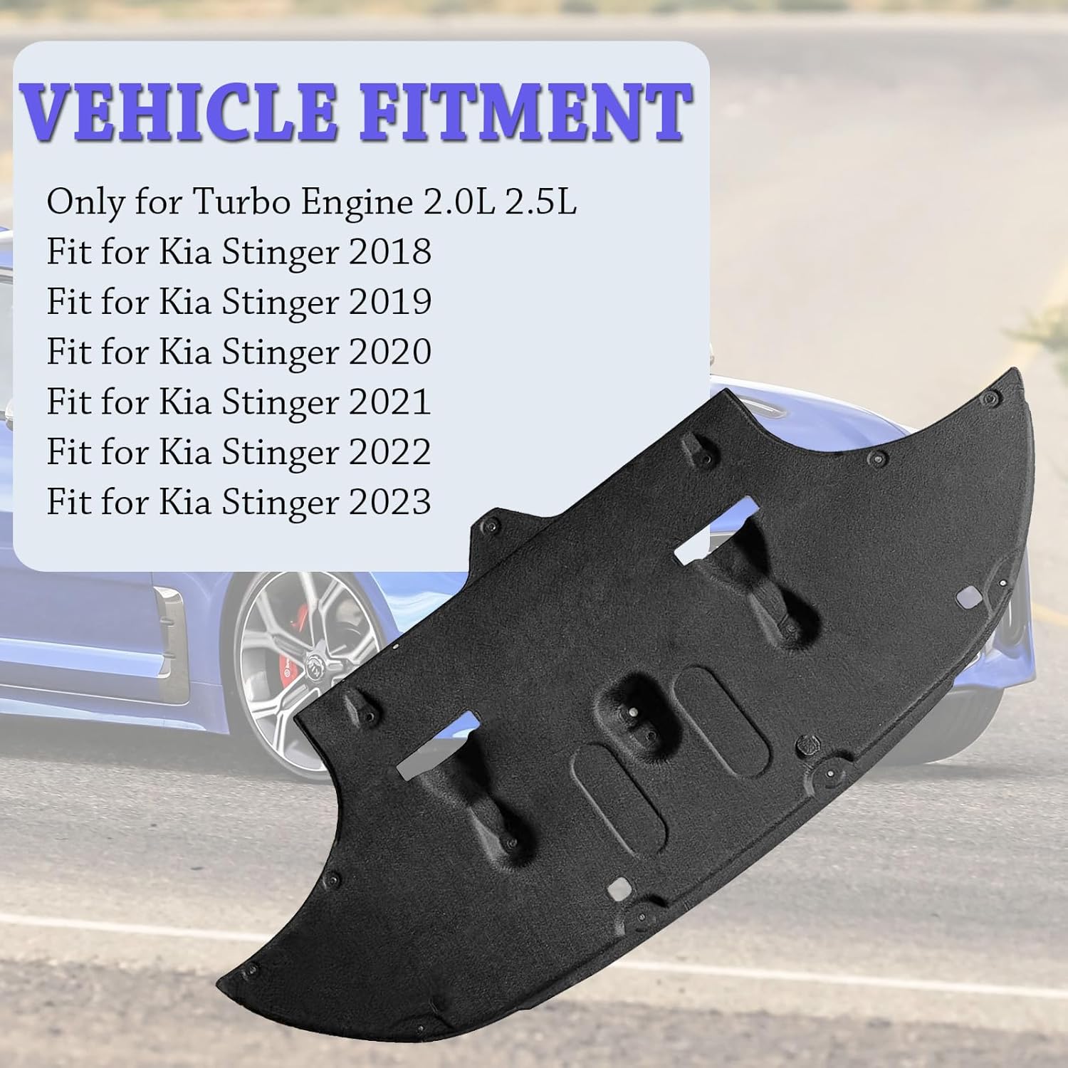 29110-J5000 Engine Splash Shield Case Guard Compatible with Kia Stinger 2018-2023 for Turbo Engine 2.0L 2.5L Engine Guard Mud Flaps Replace# 29110J5000