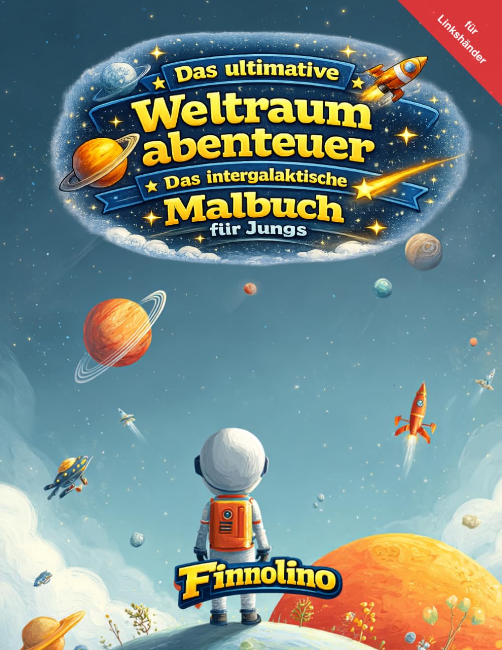 Weltraumabenteuer für Jungs – Spannende Missionen durch Sterne, Planeten und ferne Galaxien: Malbuch für Jungen von 4–8 Jahren; Astronauten, Raketen, ... Weltall; speziell für Linkshänder entwickelt