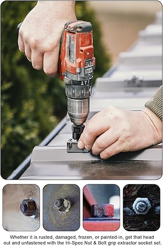 Miniatura 7 de Lytool Kit extractor de pernos, juego de 13 piezas de extractor de pernos de impacto y tuercas con adaptador de 38 pulgadas, removedor de tuercas