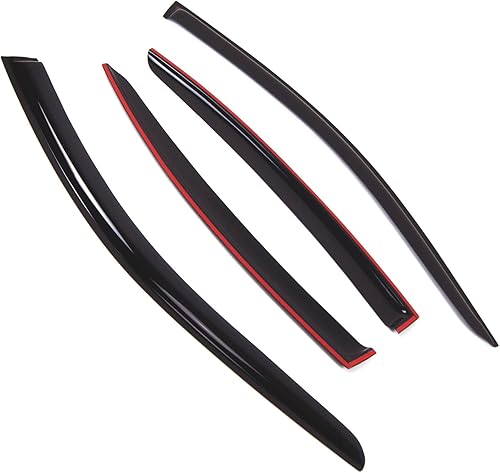 Miniatura 2 de Tuningpros WD2-244i - Juego de 4 viseras para ventana (en canal), deflector, protector de lluvia, compatible con Hummer H2 2003-2009