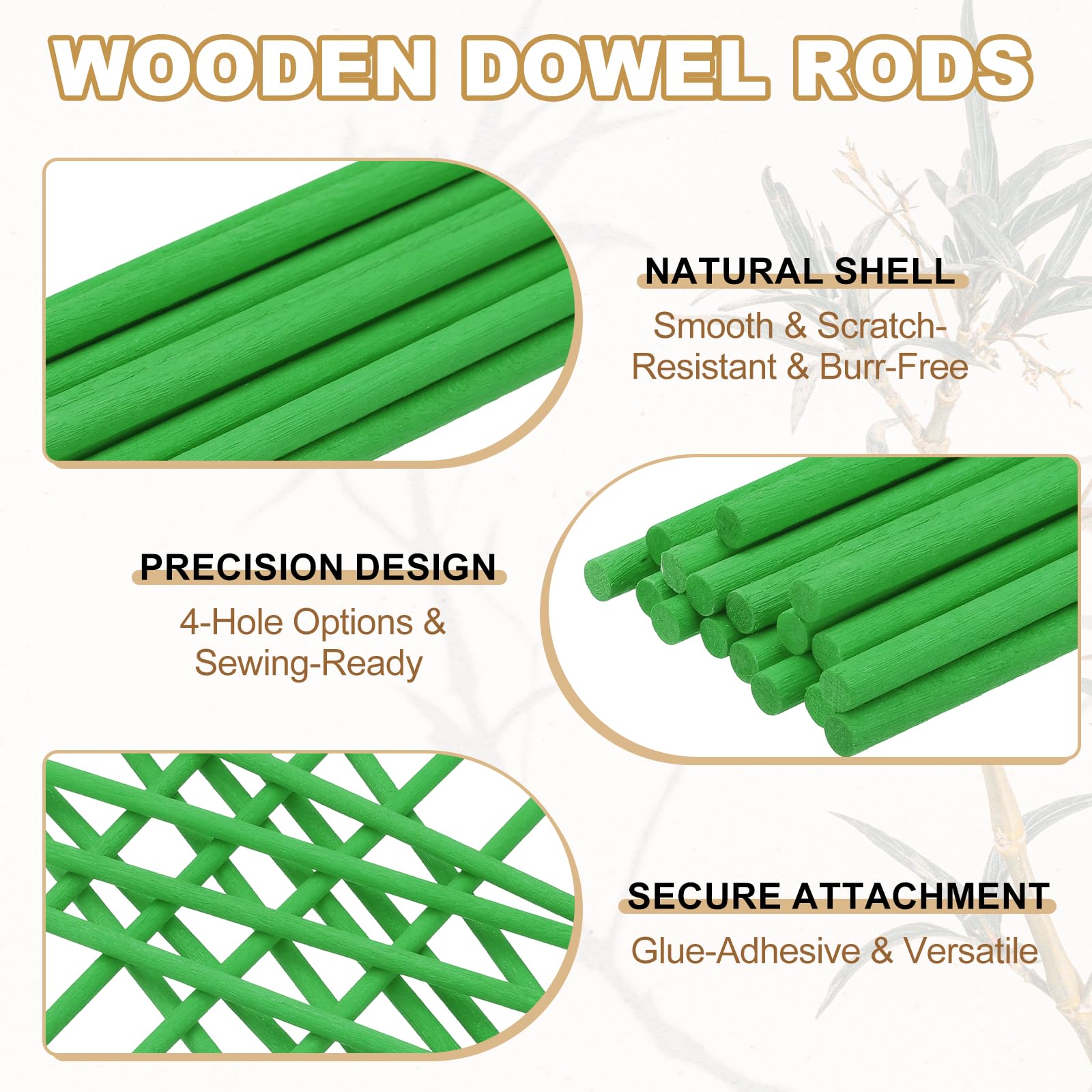 PATIKIL 50Pcs Wooden Dowel Rods - Image 3