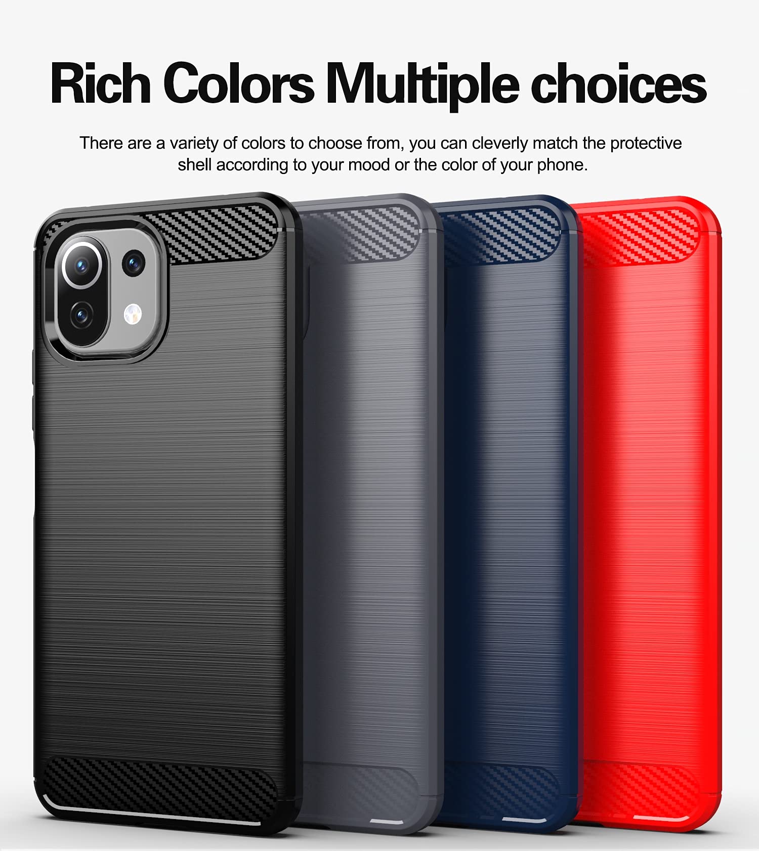 BAIDIYU Cover Sottile In TPU Per Xiaomi Mi 11 Lite – Paraurti Antiurto Flessibile, Antigraffio, Nero
