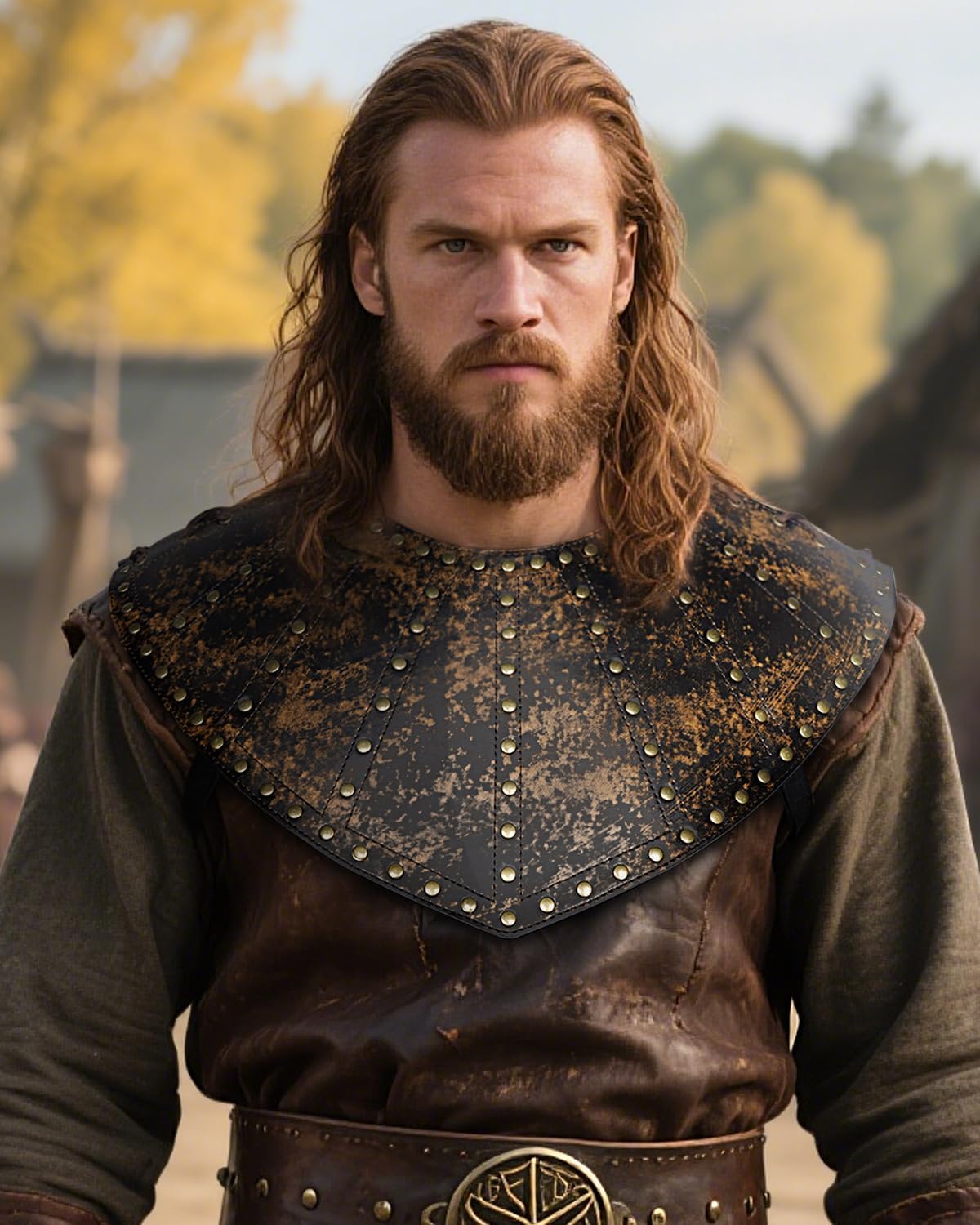 L'VOW Viking Leather Chest Armor Medieval Breastplate Ren Faire Collar Armor LARP Cosplay Warrior Costume - Image 9