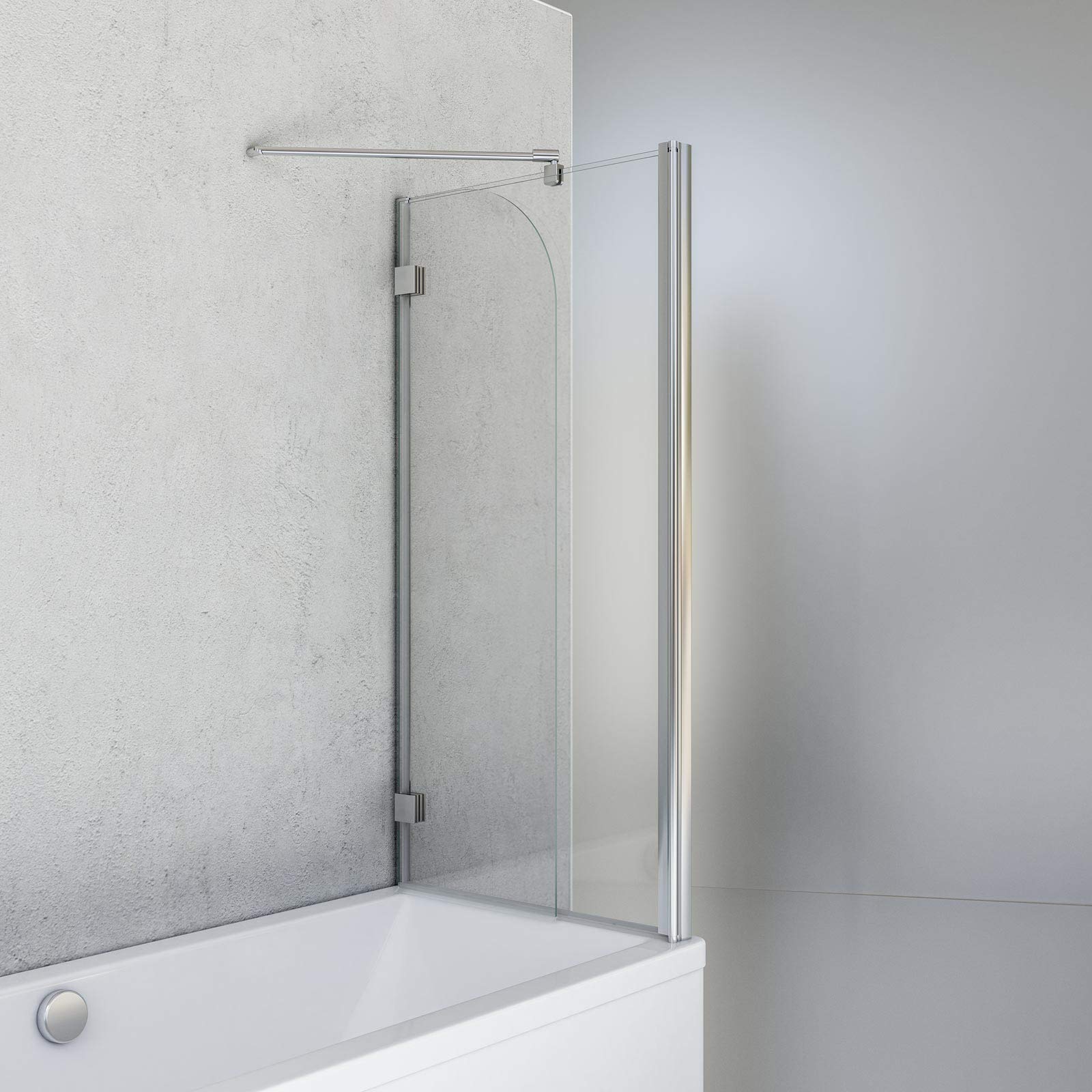 Schulte Duschwand für Badewanne Angle 112 x 142 cm mit Seitenwand
