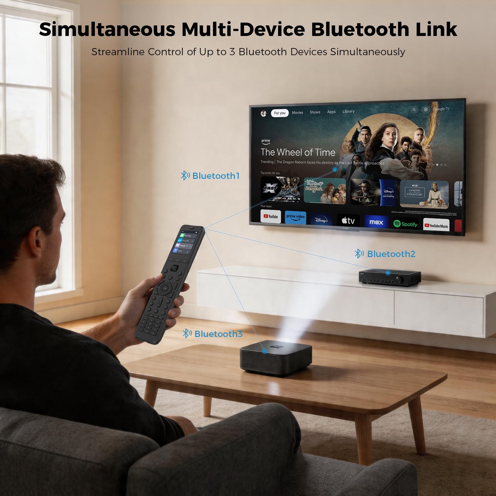 SofaBaton Télécommande universelle U3, télécommande universelle intelligente tout-en-un avec application pour TV, barre de son, DVD/Blu-ray et plus encore, macro mondiale, Bluetooth multilien, souris