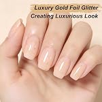 YTD Likomey Nude Gel Nail Polish Set,6 Translucent Neutral Colors with Base & Top Coat, Milky White Pink Gold Flakes Jelly Sheer UV Vernis, 8 Pcs 7.5ml
