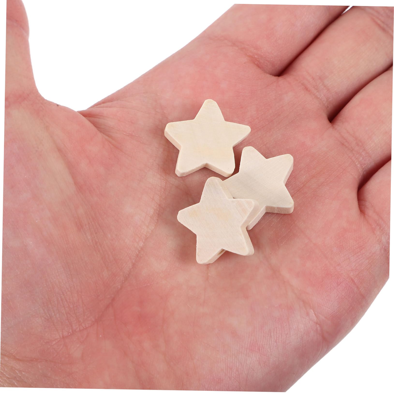 100 Piezas Cuentas de Madera Estrella Manualidades DIY, para Niños