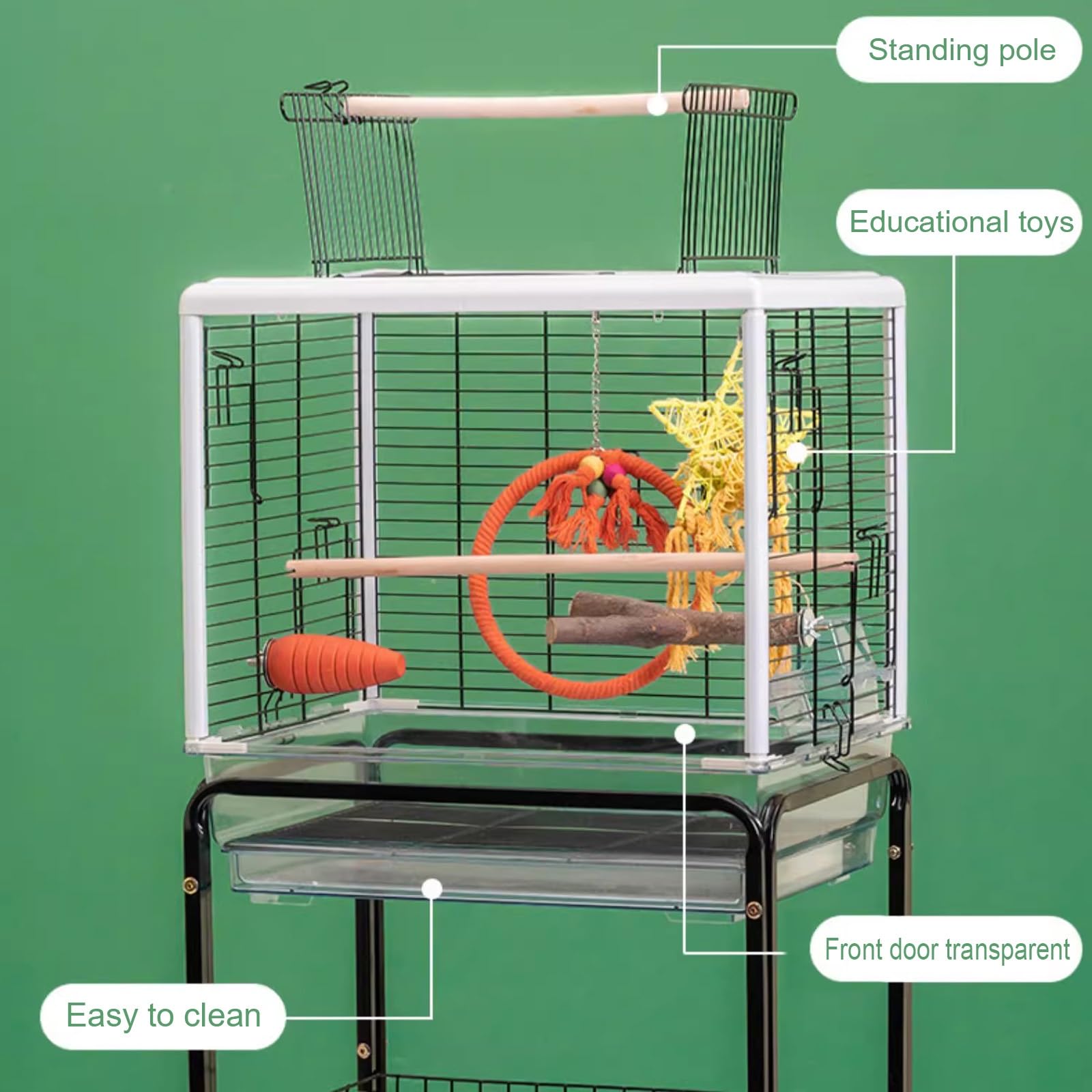 Jaula Trampa Palomas, Jaula Canarios, con Claraboya, con Accesorios, se Puede Llevar Al Exterior, for Pájaros Pequeños y Medianos