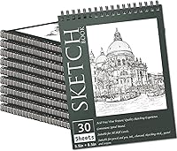 OSIMIG 10 Pack 5.5x8.5 Mini Sketchbooks for Kids - 300 Sheets 100gsm Spiral Bound Drawing Pads, Beginner Adult Art Supplies