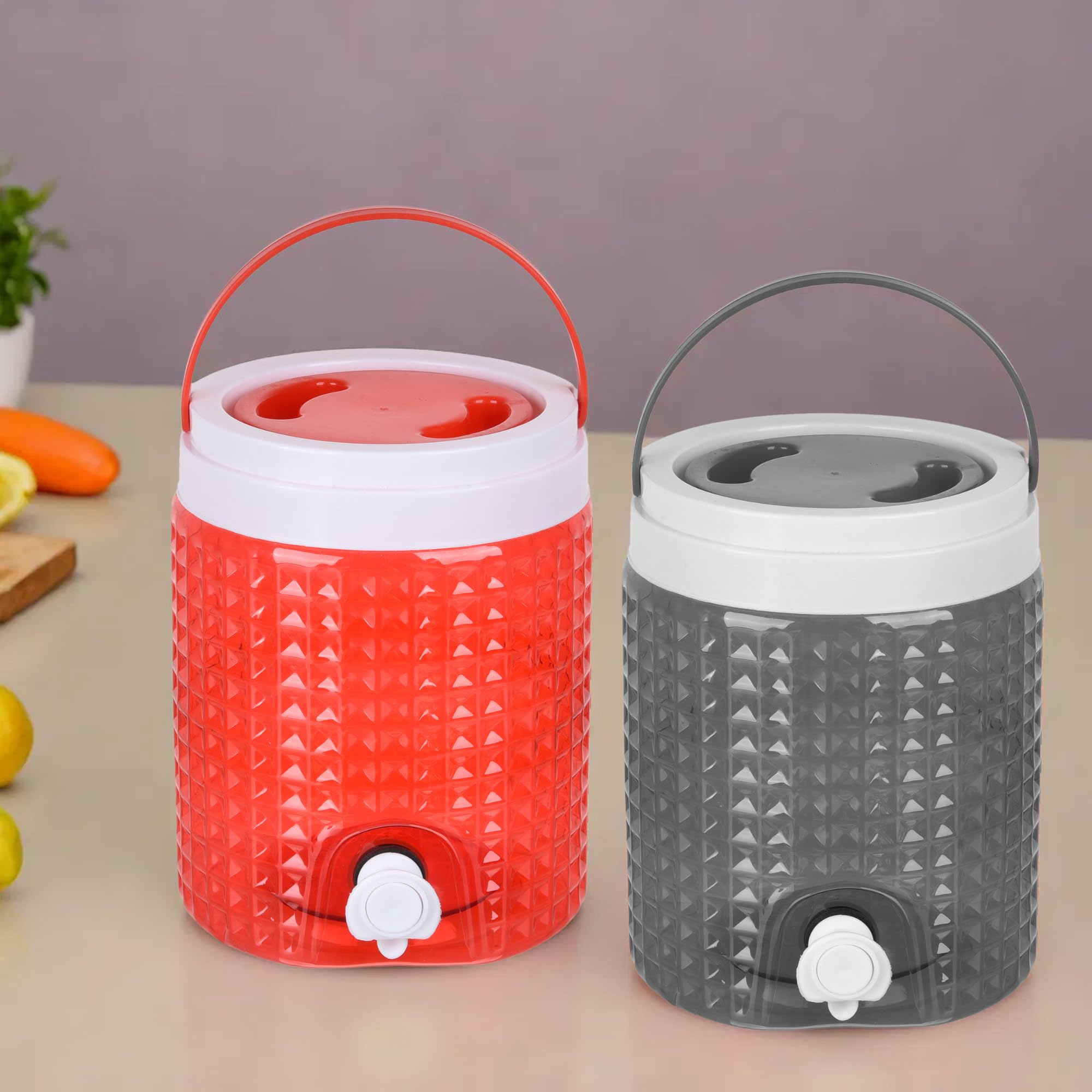 Kuber Industries Pack of 2 Water Camper | Travelling Water Jug | Water Jug Camper for Home-Travel-Picnic-Office | Water Dispenser Can with Tap | Water Storage Container | 4.5 LTR | Red & Black (B0CWL5D75Y) Amazon Price History, Amazon Price Tracker
