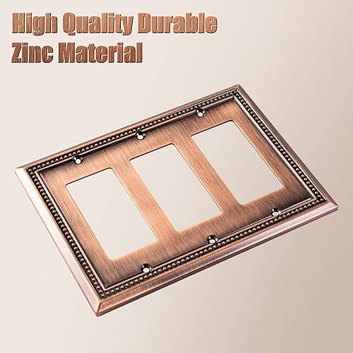 Vista 546 de Henne Bery Sunken Pearls - placa decorativa de pared para interruptor (Palanca simple, 2 unidades, níquel satinado)