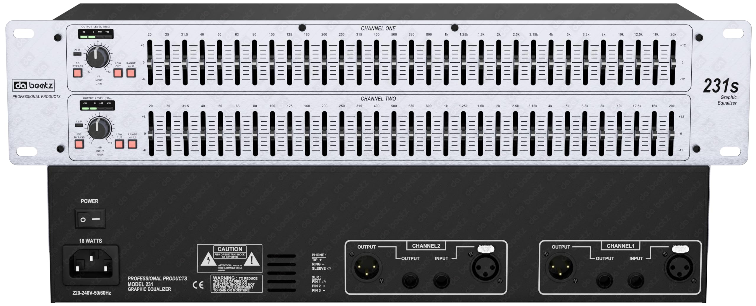 Dabeatz Dual-Channel 31-Band Graphic Equalizer | Professional