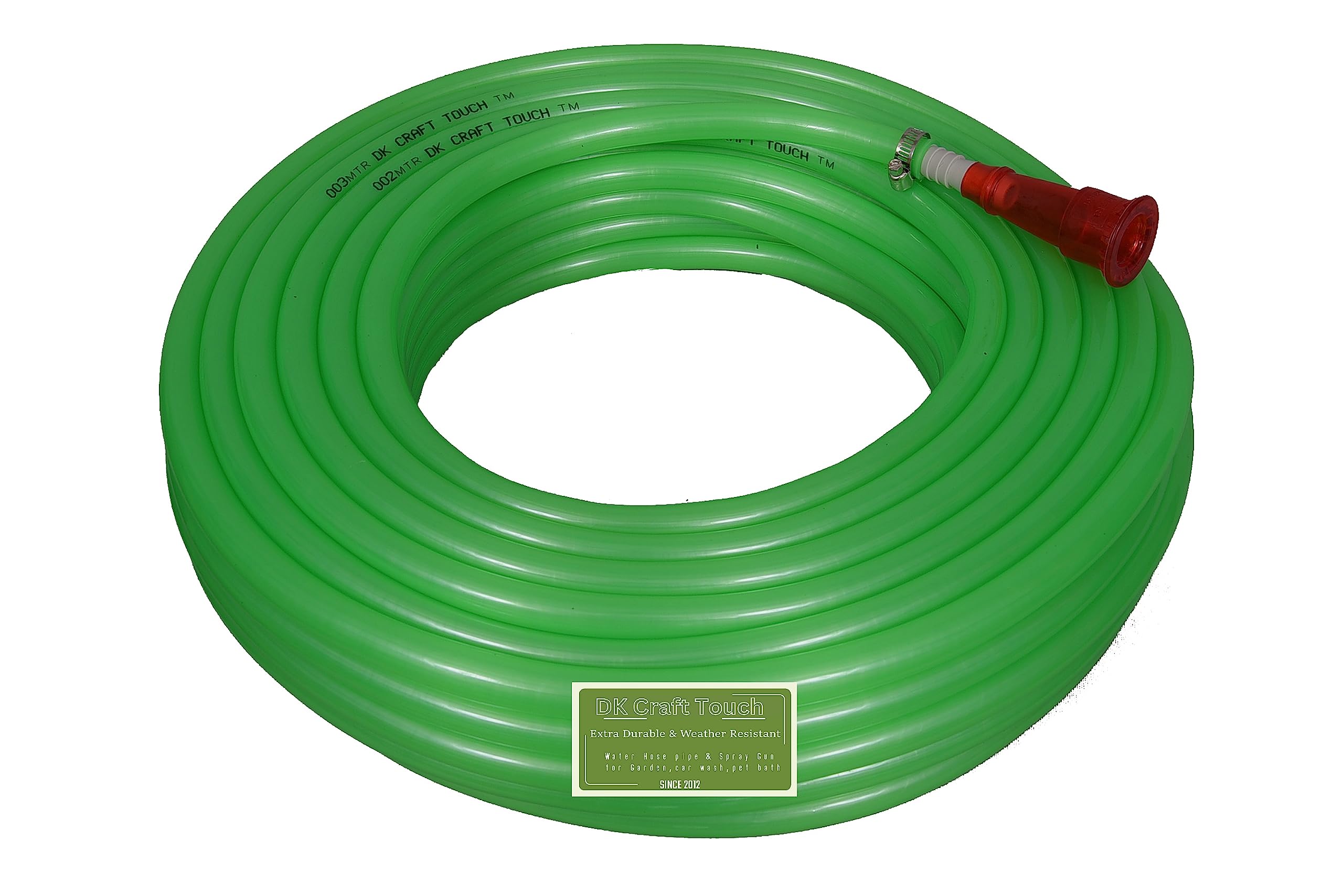 DK Craft Touch 5 MTR (Green Color Hose) Garden and Car Wash Pvc Pipe with High Pressure Spray Gun & Accessories For Garden/Car Washing/bike wash/pet bath (Hose Only (No Spray Gun), 5 MTR Length) (B0CB5ST1S9) Amazon Price History, Amazon Price Tracker