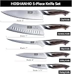 HOSHANHO 5 Pieces Knife Set, Japanese High Carbon Stainless Steel Kitchen Knife Sets, Professional Ultra Sharp Chef Knives Set with Ergonomic Pakkawood Handle