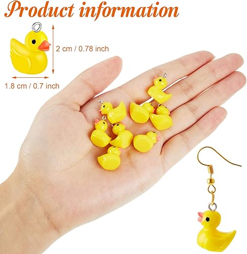 Vista 3 de Jetec 40 piezas de mini patos de resina de patos de resina, colgantes de cuentas para mujeres adultas, pulseras, collares, aretes, llaveros