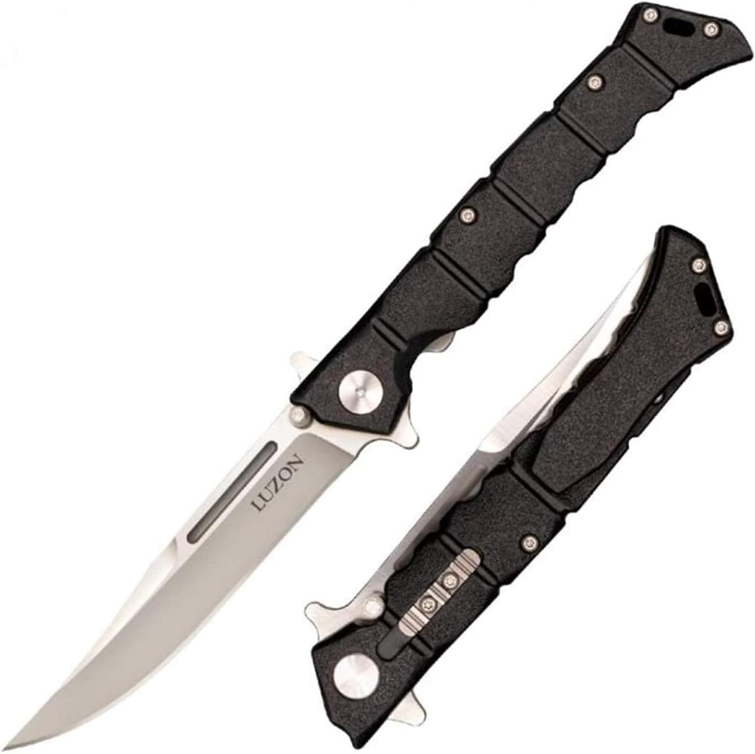 Large Luzon 6" 8Cr13MoV Razor-Sharp Clip Point Blade 7.5" GFN Handle Tactical EDC Folding Knife w/Leaf-Spring Lock