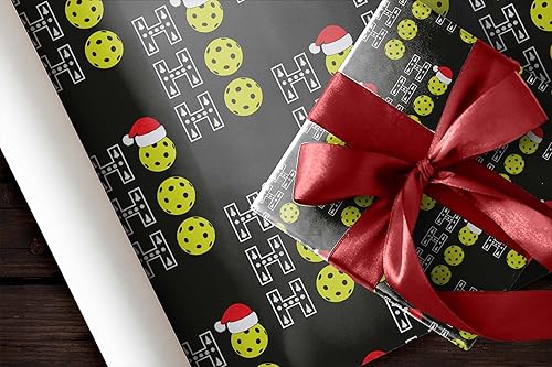 Miniatura 7 de Divertido papel de regalo de pickleball Ho Ho Ho, papel de regalo grueso, bola de remo de Navidad, decoración de fiestas deportivas al aire libre
