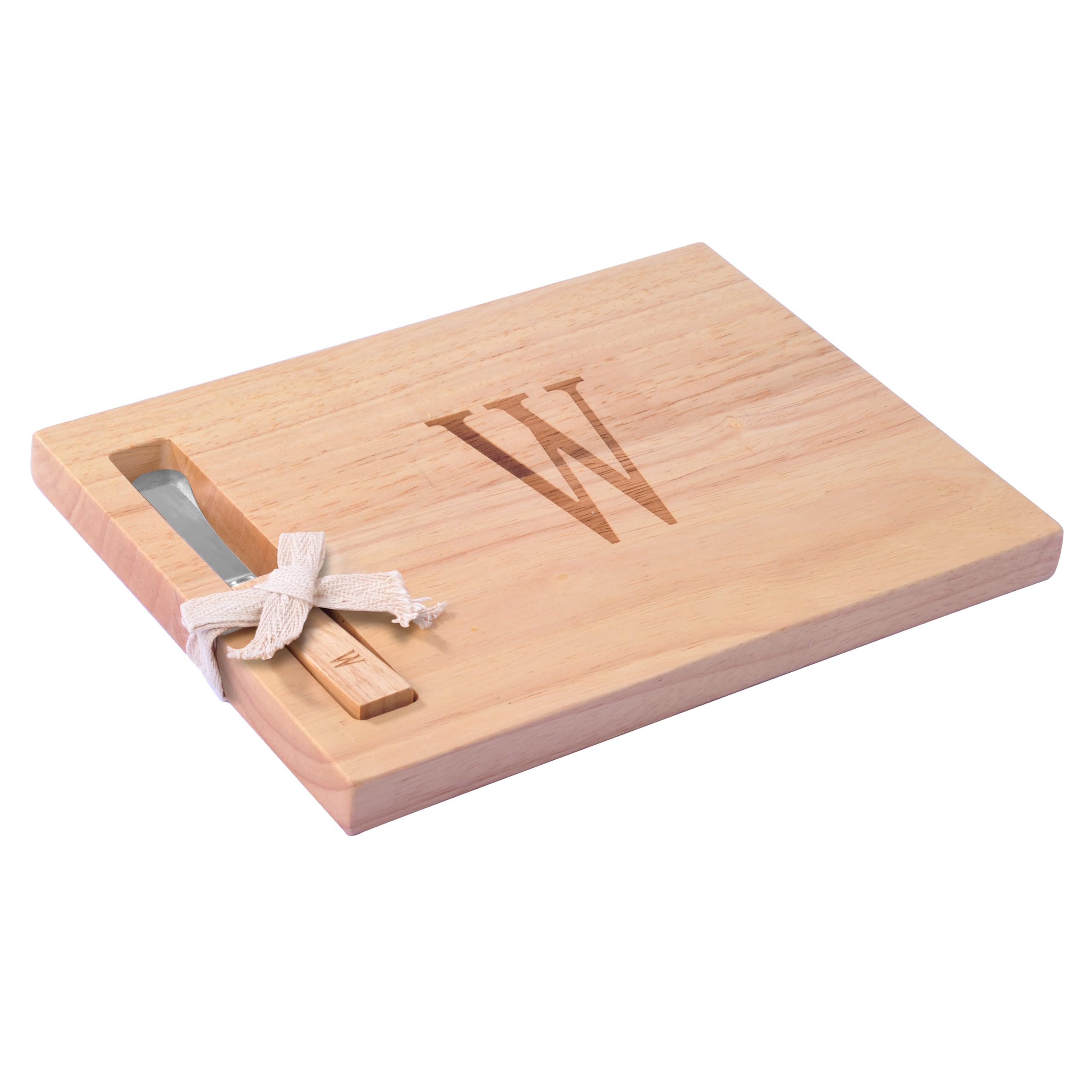 Miicol Wood Charcuterie Board, Monogram Cheese Board 10 Inch