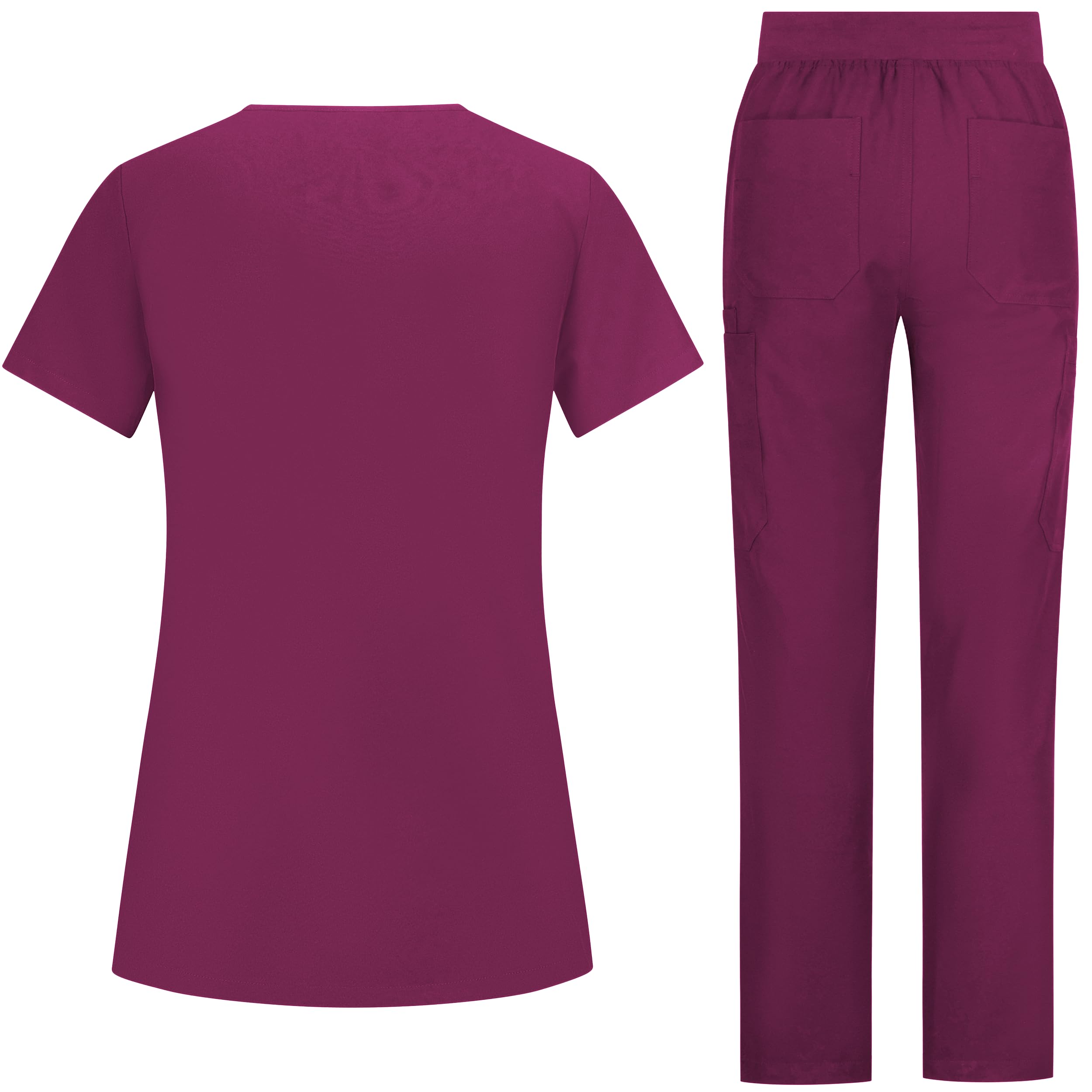 B-well Bella Damen-Schrubb-Set Schlupfkasack + Schlupfhose Set Medizin Arzt Uniform Schlupfjacke Oberteil mit Hose Medizinische Berufsbekleidung mit Elastan - 2