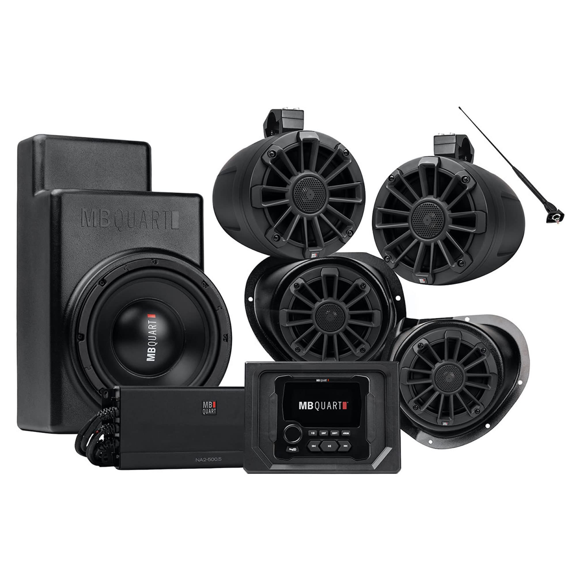 MB Quart Stage 5 Audio System Compatible with Polaris General, Designed for Ride Command, Five Speaker 500 Watt, UTV, Tuned Audio Package