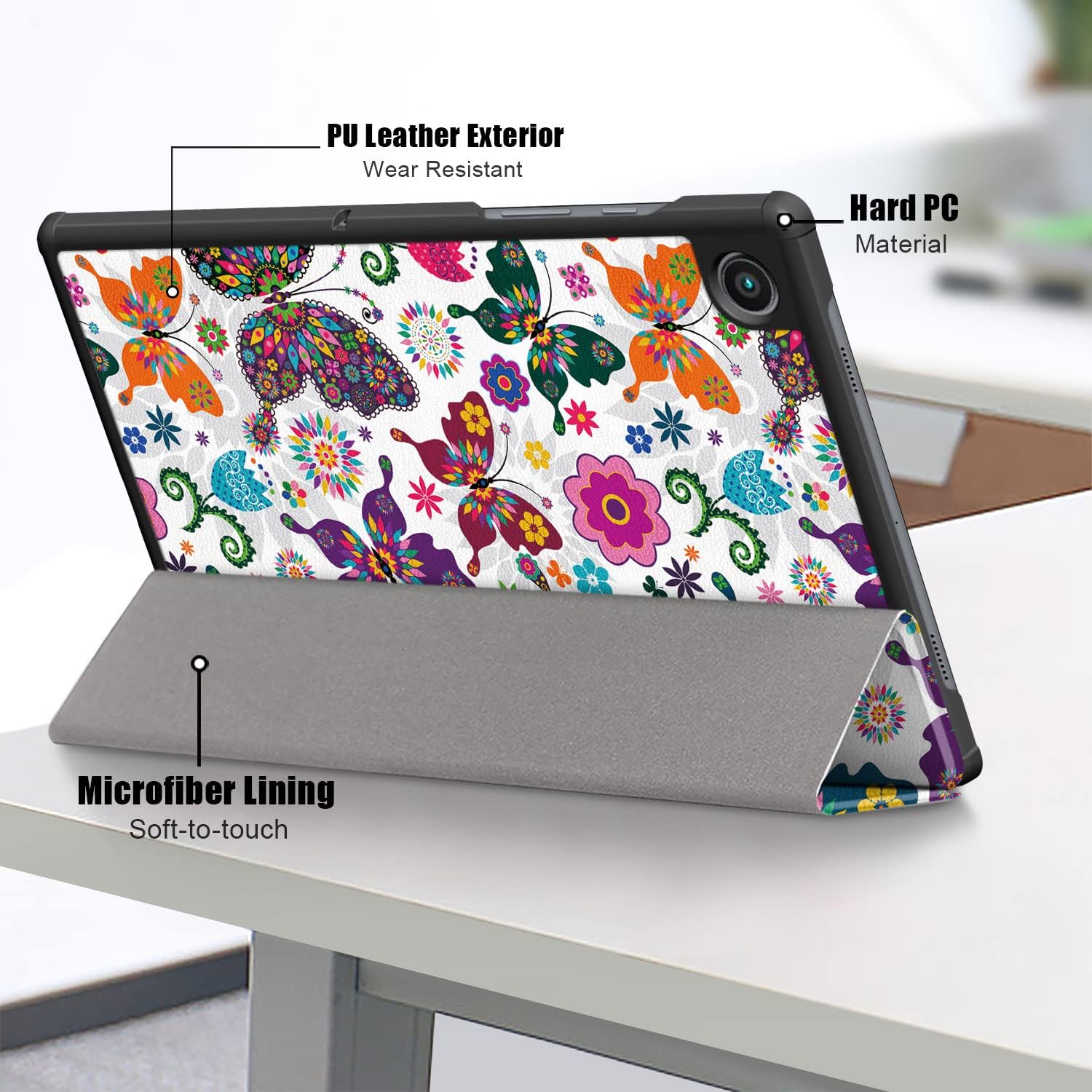 SZHAIYU Tablet Cover for Samsung Galaxy Tab A8 10.5 2021 Case, Premium Leather Slim Lightweight with Auto Sleep/Wake up Hard Trifold Stand Cover (SM-X200 SM-X205) (HD)