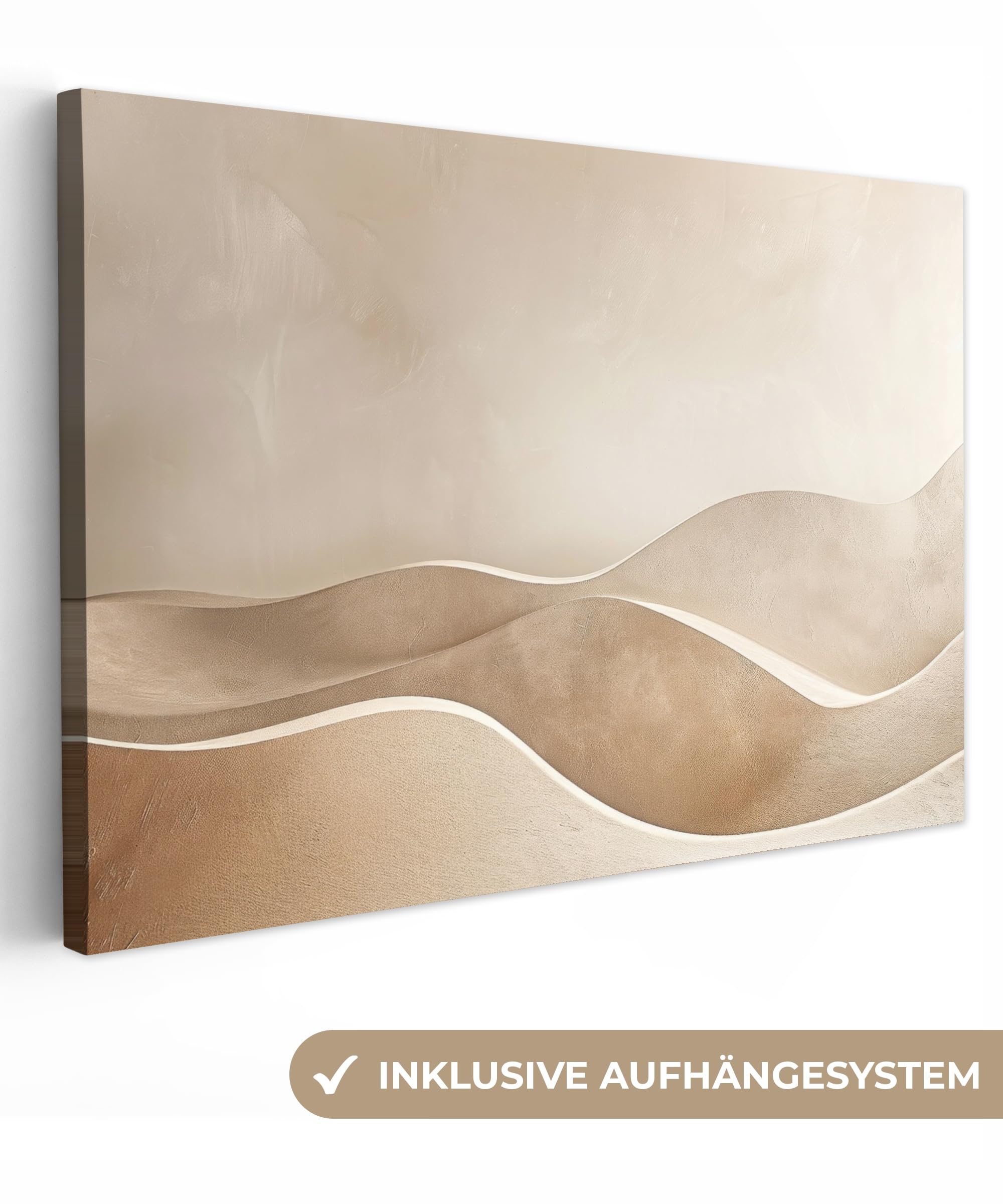 Gartenbild 120x80 cm Outdoor Deko Garten Leinwand Modern Wandbild Wetterfest Kunstdruck Terrasse Geschenke Draußen Beige - Hügel - Muster